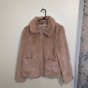 Mauve fur coat